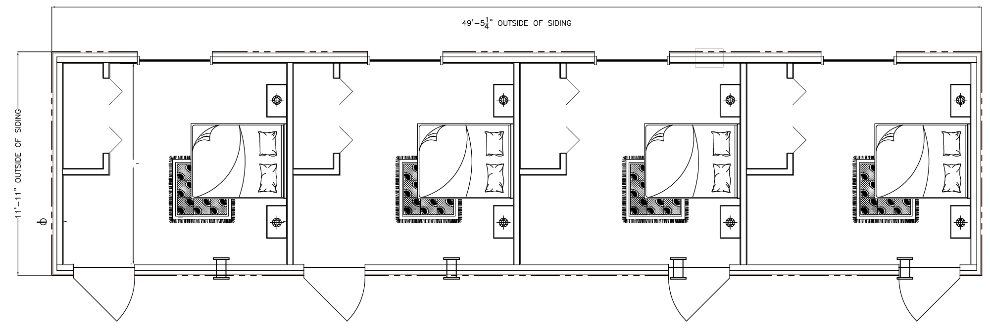 10 x 46 Four Bedroom Residence Floor Plan -Mobile